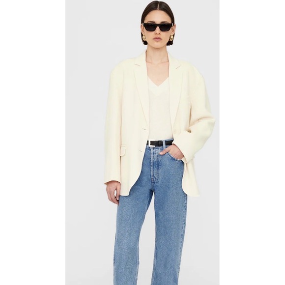 Anine Bing Jackets & Blazers - ANINE BING Quinn Blazer White Cashmere Blend - Women's XS - MSRP $650